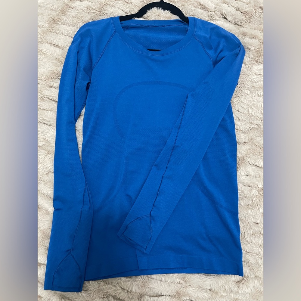 lululemon athletica Vibrant Blue Long Sleeve Tee